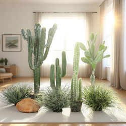 Simulated Fake Cactus Column Green Plant Potted Plant Window Decoration Homestay Bionic Tropical Desert Plant Landscaping Package