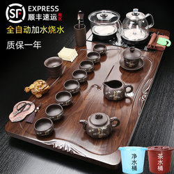 New Chinese-Style Tea Set for Home Use 2025 New Model Fully Automatic Tea Tray with Glass Kettle Integrated Tea Table Complete Set