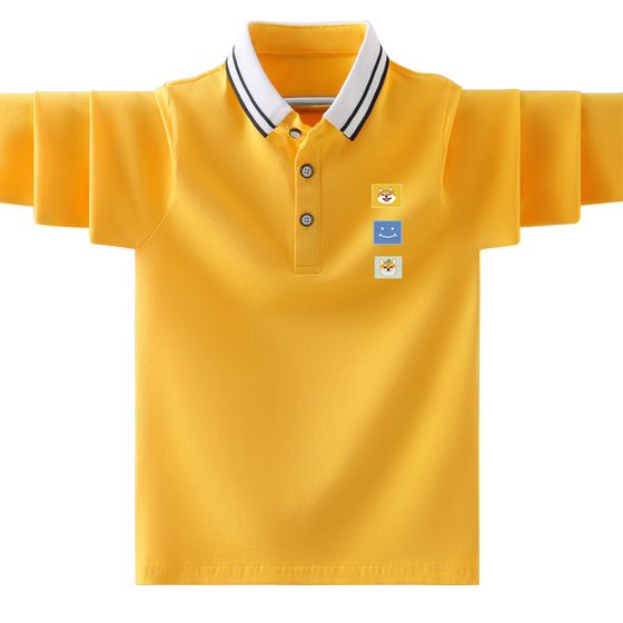 
Boys' T-shirt long-sleeved spring and autumn 2026 new style medium and large children's handsome lapel polo shirt children's boys cotton tops