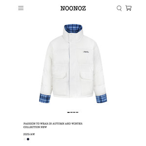 
NOONOZ American plaid stitching corduroy cotton coat men's winter unisex trend brand warm couple cotton coat