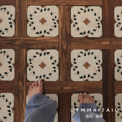 Medieval-Style Wood Grain Tiles, Wood Grain Floor Tiles, Kitchen Balcony Tea Room Coffee Shop Bed and Breakfast Retro Non-Slip Entrance Floor Tiles