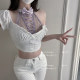 Fantasy purple rhyme* French halter neck beauty back adjustment bra pure sexy top lace gathered vest underwear