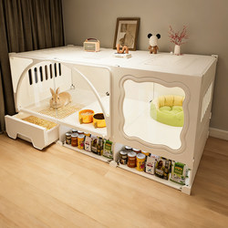 Rabbit Cage for Home Use, Villa Style with Toilet, Extra-Large Luxury Rabbit Nest, Rabbit House, Guinea Pig Cage, Indoor Use Only