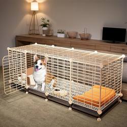 Dog Cage for Small Dogs Like Teddy, Pomeranian, Corgi, Medium-Sized Dogs, Indoor Home Use, Pet Dog and Cat Cage with Separate Toilet