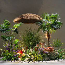 Large Artificial Green Plant Window Display Floral Arrangement Tropical Landscaping Bionic Plant Floor-Standing Indoor Fake Tree Decorative Ornaments