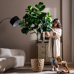 Nordic Artificial Plant Ficus Lyrata Large Simulated Green Plant Potted Indoor Living Room Floor-Standing Decorative Bonsai Ornament