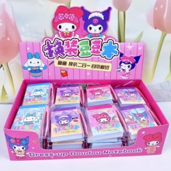 Kuromi Mini Dress-Up Sticker Book Portable Pocket Notebook Cute Little Book High-Quality Stickers Children's Girls' Educational Toy Elementary School Student Planner Sticker Book Gift