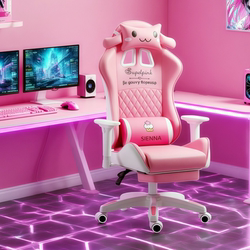 Adjustable Armrests, Cinnamonroll Gaming Chair, Suitable for Long Periods of Sitting, Popular Online, Home Use, Pink Leisure Chair for Girls and Streamers