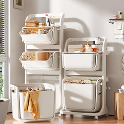 Multi-Layer Dirty Clothes Basket for Home Use, Movable Dirty Clothes Hamper, Bathroom Laundry Basket with Wheels, Bathroom Storage Rack for Dirty Clothes