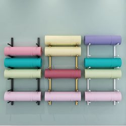 Yoga Mat Storage Rack, Wall-Mounted Foam Pad Roller, Home Wall-Mounted Organizer, Fitness Equipment Multi-Layer Display Rack