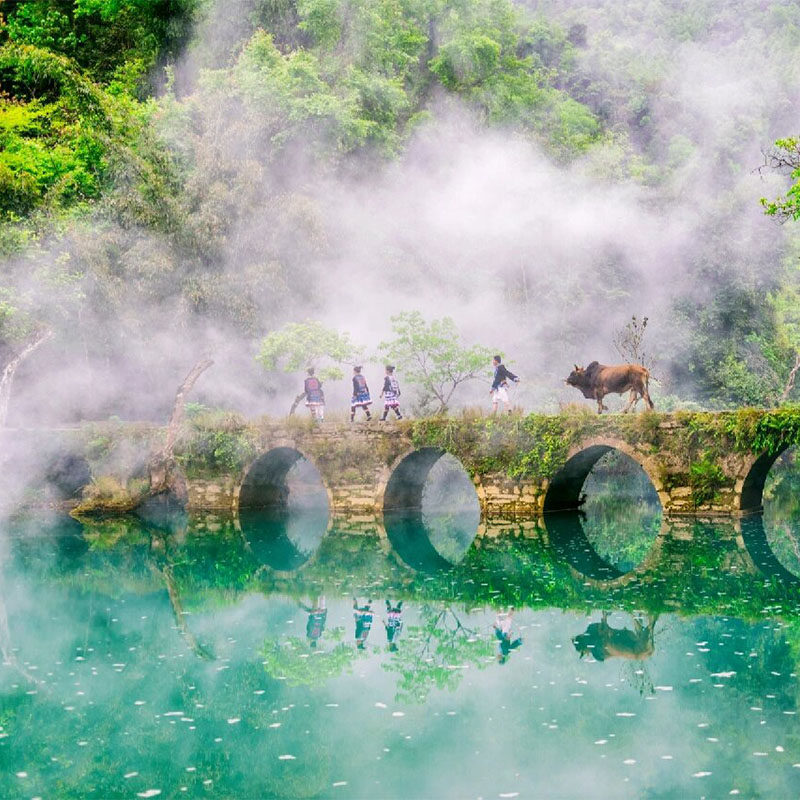 贵州贵阳6日5晚黄果树瀑布小七孔西江苗寨天眼科普基自由行