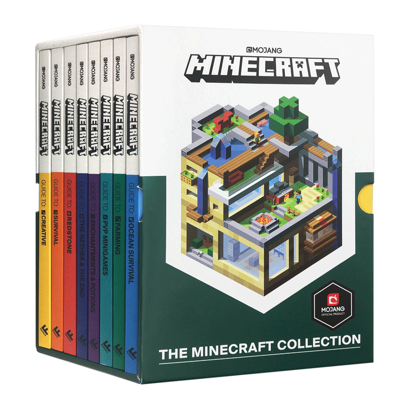 英文原版Minecraft 8-Book Paperback GUIDE BOOK Slipcase 我的