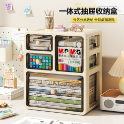 Desktop Storage Box Transparent Office Desk Stationery Miscellaneous Storage Rack Large Capacity Drawer-Type Organizing Storage Box