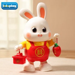 Electric Little Lucky Rabbit Baby Toy That Can Dance, Children's Head-Lifting Training Doll, Plush Toy for Babies 0-1 Year Old Newborns
