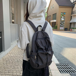 Uniqueblue Korean Style Polka Dot Schoolbag Women's Nylon Waterproof Large-Capacity Backpack Student Travel Lightweight Backpack