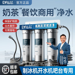 Ice Machine Filter, Commercial Water Purifier for Milk Tea Shops, Bar Counter Dedicated, 10inch Stainless Steel Three-Stage Pre-Water Purifier