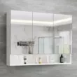 Gương phòng tắm bằng gỗ nguyên khối thông minh có tủ đựng đồ tích hợp hộp gương phòng tắm có đèn vệ sinh gương treo tường có giá để đồ gương lớn Gương