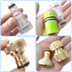 Household High-Pressure Car Washer Accessories Copper Nozzle Water Inlet Pipe Filter Nut Quick Connector Guide Car Yili Universal
