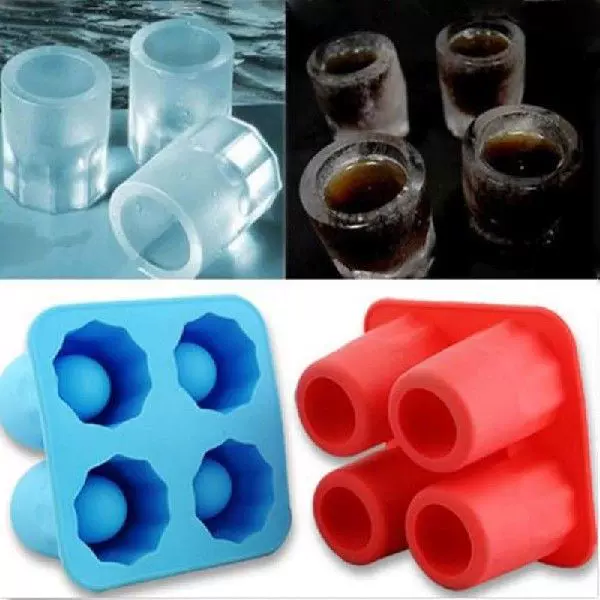 4 Cup Shape Silicone Ice Cube Mold Shot Glass IceMould Ice Cube