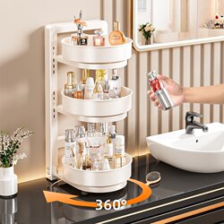 Cosmetics Rotating Storage Box Desktop Organizer Storage Rack Dressing Table Lipstick Makeup Brush Skin Care Product Storage Rack
