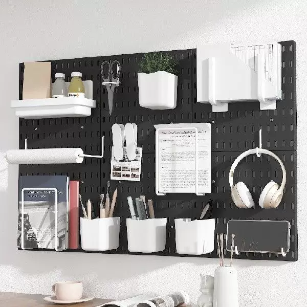 Hole Board Wall Shelf Hooks Self-adhesive Storage Rack Desk