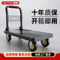 Small Cart for Carrying Goods, Hand-Pulled Cart, Trailer, Flatbed Cart, Transport Cart, Foldable Portable Cart for Home Use