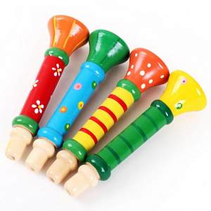
Wooden small trumpet toys infants and toddlers early education educational toys whistle baby plays musical instruments children's whistle