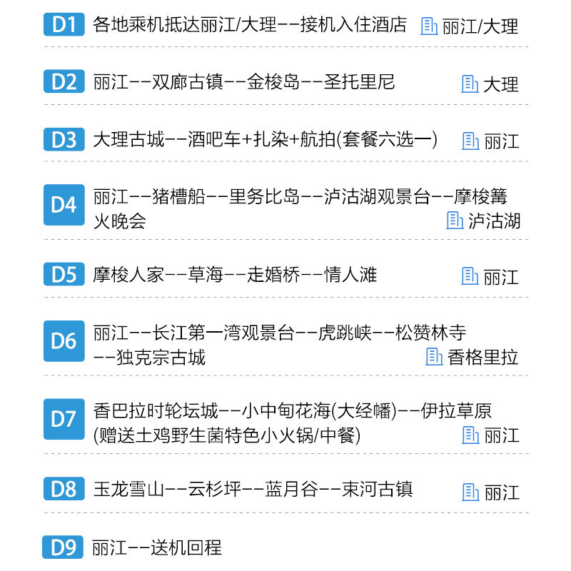 2-6人小团云南9日游丽江大理香格里拉泸沽湖蓝月谷虎跳峡9天8晚