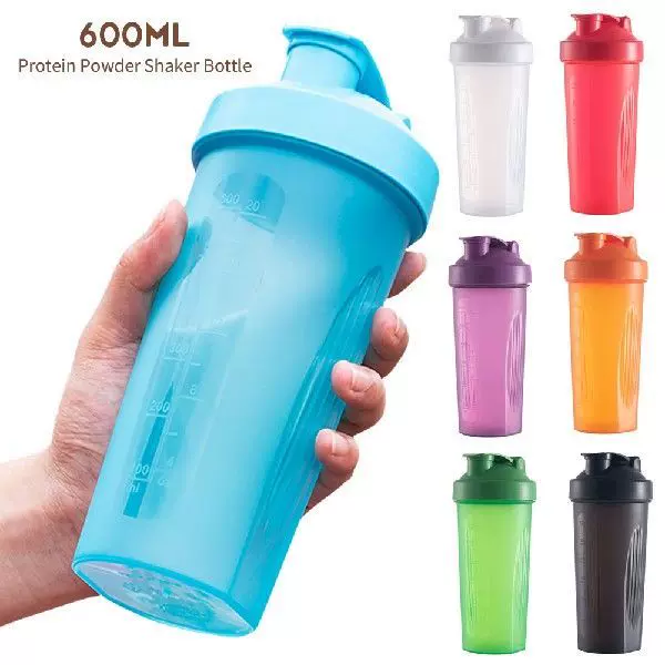  600ml Portable Protein Powder Shaker Bottle Leak Proof