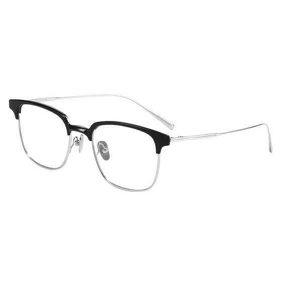 
Full titanium ultra-light myopia glasses frame for men, can be equipped with prescription lenses for astigmatism, custom-made large face half-frame business anti-blue light
