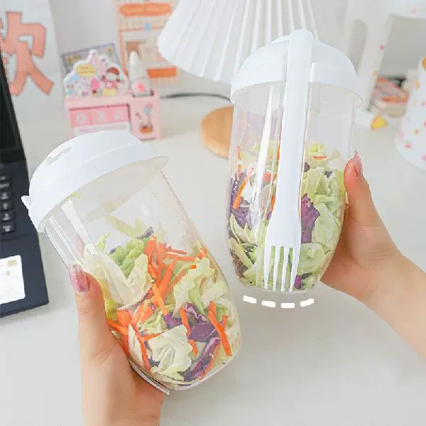 2pcs Breakfast Oatmeal Cereal Nut Yogurt Salad Cup Container Set
