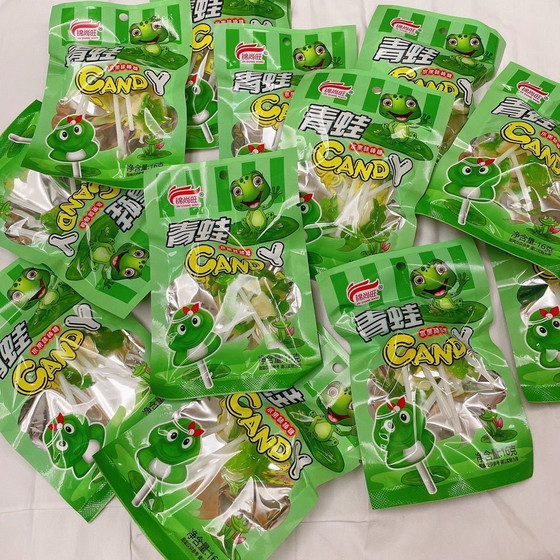 Jin Shangwang frog sugar nostalgic campus campus 8090 childhood childhood memories of fruit flavor lollipop