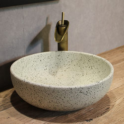 Ceramic Art Basin Bathroom Countertop Basin Single Basin Round Wash Basin Retro Wash Basin Household Countertop Basin Frosted