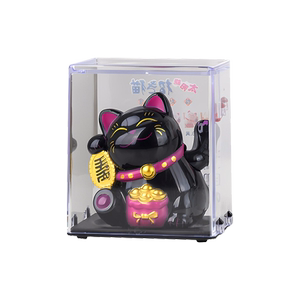 Automotive solar powered small lucky cat ornaments home living room office desktop automatic hand-shaking cat opening gift