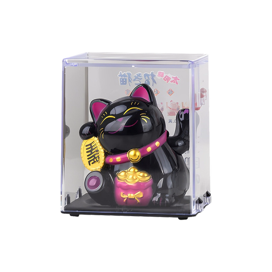 Automotive solar powered small lucky cat ornaments home living room office desktop automatic hand-shaking cat opening gift