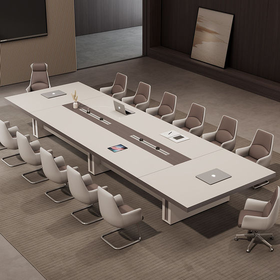 
Office conference table simple modern large long table commercial business negotiation table rectangular conference table and chair combination