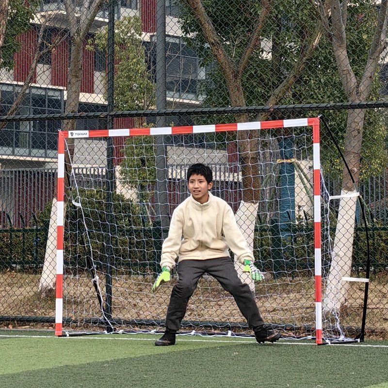 Porta Calcio Portatile RINREA 3,7x1,8 M: Rete Pieghevole Con Base In Metallo, Borsa, Scala Agilità E Picchetti - 5