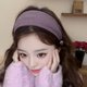 Autumn and winter 2024 new style gentle purple hairband woolen headband pleated wide-brimmed hair hoop women's high skull headband