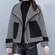 Woolen jacket short style and fashionable small person with a hot houndstooth age reduction fashion versatile small fragrance style fashionable jacket
