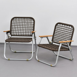 Walkhike Rattan Folding Chair, Courtyard Outdoor Aluminum Alloy Rattan Chair, Balcony Portable Single-Person Camping Kermit Chair