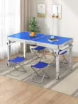Bàn gấp ngoài trời gian hàng bàn có thể gập lại di động hợp kim nhôm cắm trại bàn ăn ngoài trời và bộ ghế kết hợp
