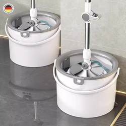 German New Self-Wringing Mop Bucket for Home Use, One-Step Cleaning, Automatic Dehydration, Spin-Drying, Rotating Mop, Hand-Washable Mop