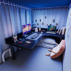 Corner Desk for Bed, Computer Desk for College Students, Simple Gaming Desk, Dormitory Corner Desk, Dormitory Essential