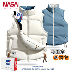 Nasa Wtaps Autumn and Winter Thickened Warm down Cotton Jacket Reversible Vest Men's Warm Vest Waistcoat Jacket