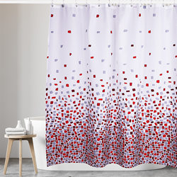 Mosaic gradient digital printing shower curtain bathroom shower shower partition curtain dry and wet separation gradient style