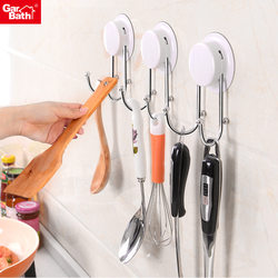 Kitchen hook stainless steel punch-free strong adhesive hook bathroom traceless coat hook Garbo vacuum suction cup