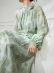 Mai tháng 1/Nghỉ trà xanh Khí chất cao cấp của Pháp Váy ôm eo và hoa xinh xắn che bụng cho nữ váy hở lưng váy đầm