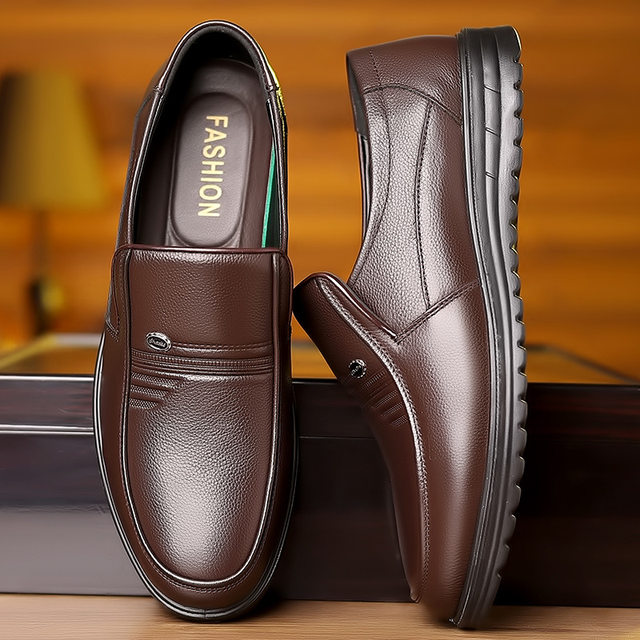 Formal Men's Shoes Trend And Fashion Top Layer Cowhide Single Shoes Increase In Height