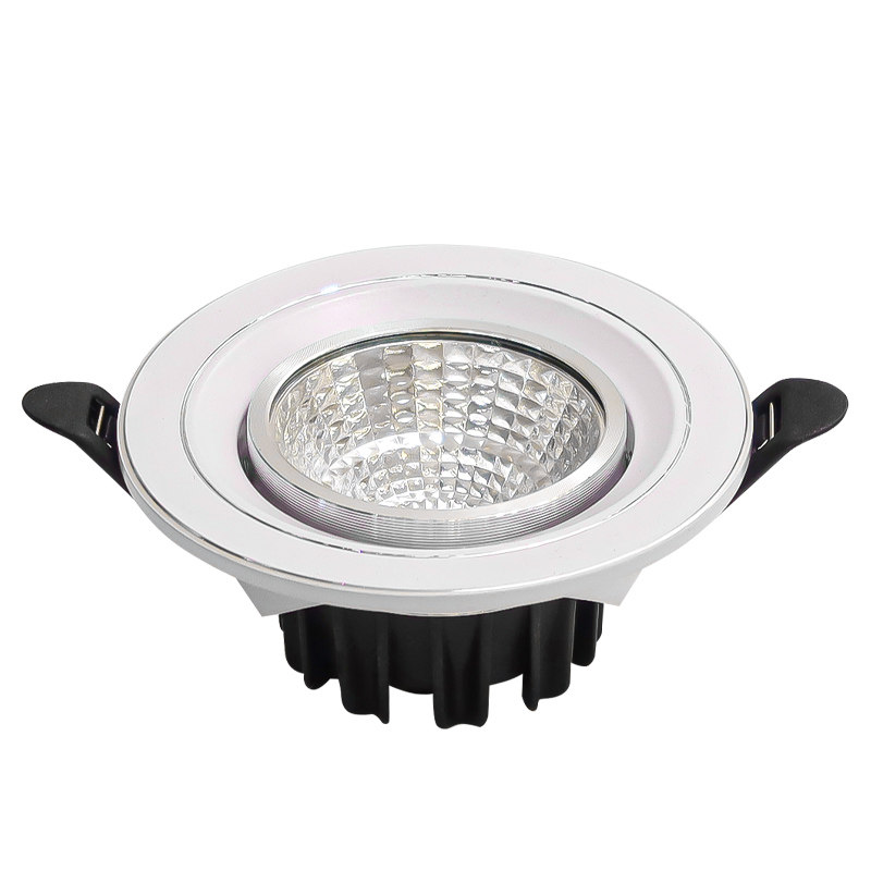 LED 눈부심 방지 매입형 구멍 조명 5W 가정 거실 조명 천장 조명 튜브 3색 조광 스포트라이트 통로 조명-