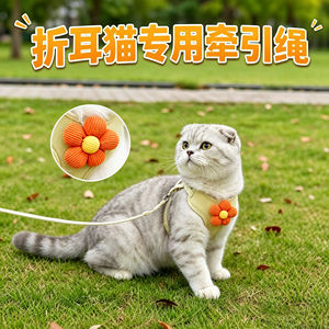 
Special kitten traction rope for folded-eared cats, cat pet and kitten anti-breakaway, cat-walking harness, I-shaped rope